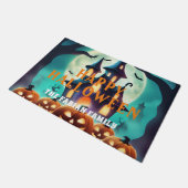 カスタムスプキー怖い家ハッピーハロウィン ドアマット (アングル)