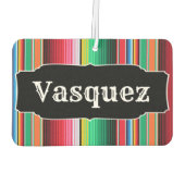 カスタムスペインのセラプメキシコ毛布パーソナライズされた カーエアーフレッシュナー (裏面)