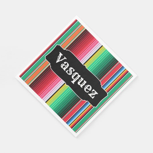 カスタムスペインのセラプメキシコ毛布パーソナライズされた スタンダードランチョンナプキン (角)