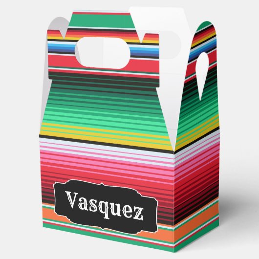 カスタムスペインのセラプメキシコ毛布パーソナライズされた フェイバーボックス (オープン)