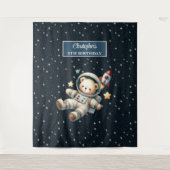 カスタムスペースベアパーティー タペストリー 誕生日 (正面)