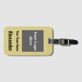 カスタムスポーツチームロゴ、チーム&プレイヤー名金ゴールド ラゲッジタグ