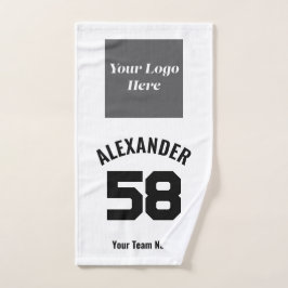 カスタムスポーツチームロゴ、チーム、プレイヤー名 ハンドタオル