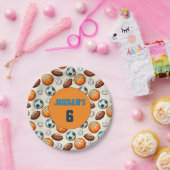 カスタムスポーツテーマの子供の誕生日紙皿 ペーパープレート (パーティー)