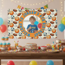 カスタムスポーツテーマの誕生日フォトバナー 横断幕