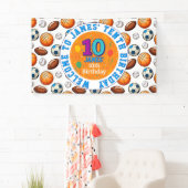 カスタムスポーツテーマ10th誕生日バナー 横断幕 (インサイチュ)