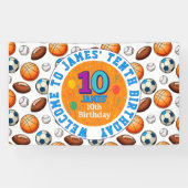 カスタムスポーツテーマ10th誕生日バナー 横断幕 (横)