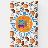 カスタムスポーツテーマ10th誕生日バナー 横断幕 (縦)