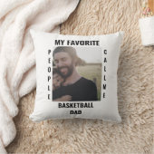 カスタムスポーツパパスポーツママ写真テンプレート クッション (ブランケット)