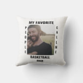 カスタムスポーツパパスポーツママ写真テンプレート クッション (裏面)