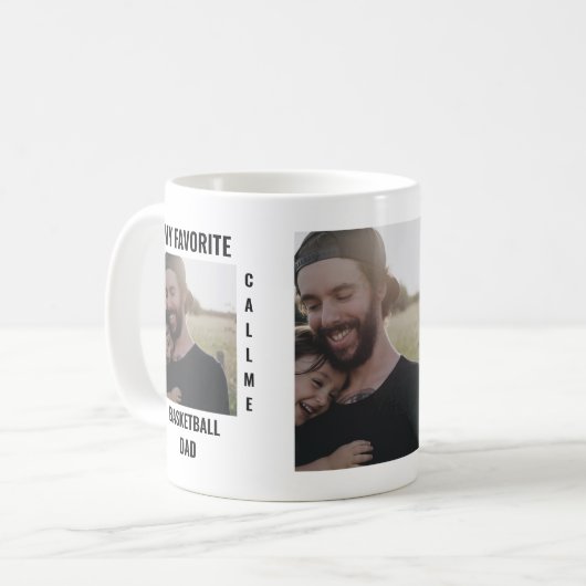 カスタムスポーツパパスポーツママ写真テンプレート コーヒーマグカップ (正面左)