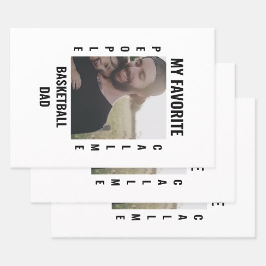 カスタムスポーツパパスポーツママ写真テンプレート ラッピングペーパーシート (セット)