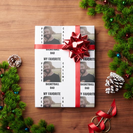 カスタムスポーツパパスポーツママ写真テンプレート ラッピングペーパー (クリスマスギフト)