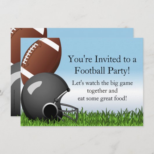 カスタムスポーツパーティーサッカー競技用ヘルメット/ボール 招待状 (正面/裏面)