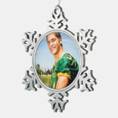 カスタムスポーツフォトホリデーオーナメント スノーフレークピューターオーナメント (右)