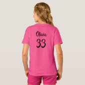 カスタムスポーツ名番号女子Tシャツ Tシャツ (裏面フル)