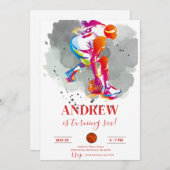 カスタムスポーツ誕生日 招待状 (正面/裏面)