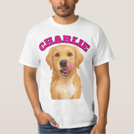 カスタムスマイルゴールデンレトリバーの幸せな犬のベクター Tシャツ