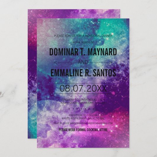 カスタムスモキー銀河系リハーサルディナー 招待状 (正面/裏面)
