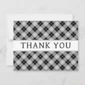 カスタムスモールビジネスクラシックプレイドブラック サンキューカード (正面)
