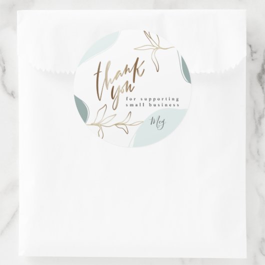 カスタムスモールビジネスミント&モスサンキュー ラウンドシール (バッグ)