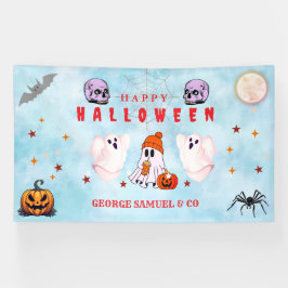 カスタムスモールビジネス ロゴ ハロウィンパーティー 横断幕