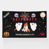 カスタムスモールビジネス ロゴ ハロウィンパーティー 横断幕 (横)