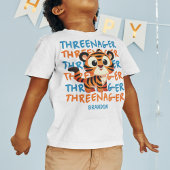 カスタムスレネガータイガーボーイ3歳の誕生日パーティー トドラーTシャツ