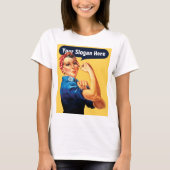 カスタムスローガンを追加できるロージー・ザ・リベッター Tシャツ (正面)