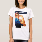 カスタムスローガンを追加できるロージー・ザ・リベッター Tシャツ (正面)