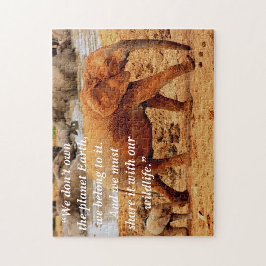 カスタムスローガン/保護象マザー&カーフ ジグソーパズル (縦)