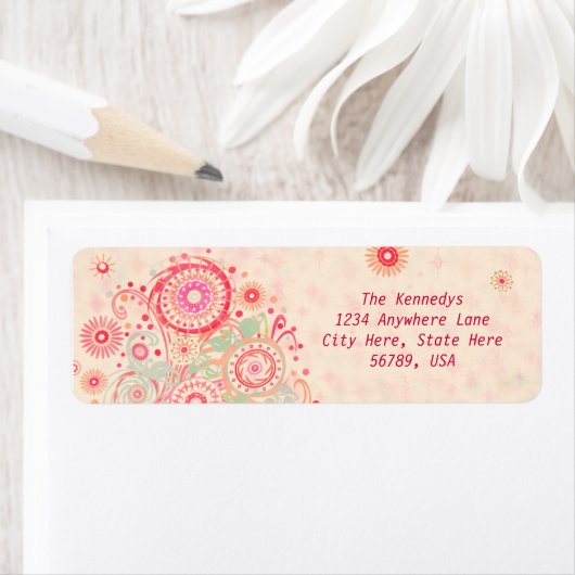 カスタムスワーズ&サークル差出人住所ラベル ラベル (インサイチュ)