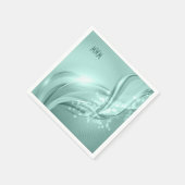 カスタムスワールミントグリーンパターンカクテルナプキンス スタンダードカクテルナプキン (角)