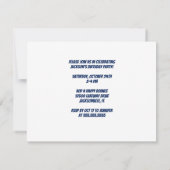 カスタムスーパーヒーローアクションヒーロー子供の誕生日パーティー 招待状 (裏面)