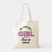 カスタムス遊ポーツ「女の子のよう」おもしろい引用文 トートバッグ (裏面)