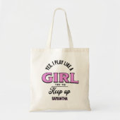 カスタムス遊ポーツ「女の子のよう」おもしろい引用文 トートバッグ (正面)