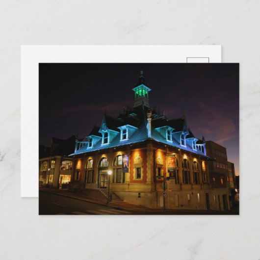 カスタムズハウスアットナイト – クラークスビル, TN ポストカード (正面/裏面)