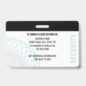 カスタムセキュリティオフィサーIDフォトブラック バッジ (裏面)