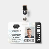 カスタムセキュリティオフィサーIDフォトブラック バッジ (クリップ付き表面)