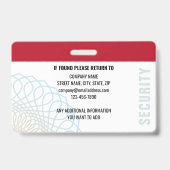 カスタムセキュリティオフィサーID写真赤 バッジ (裏面)