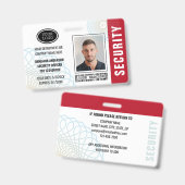 カスタムセキュリティオフィサーID写真赤 バッジ (正面＆裏面)