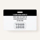 カスタムセキュリティガードIDフォトロゴ名ブラック バッジ (裏面)