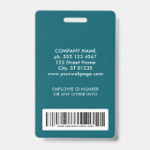 カスタムセキュリティロゴ写真バーコード従業員 バッジ (裏面)