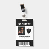 カスタムセキュリティ担当者IDバッジ黒 |白 バッジ (正面 （クリップ付）)