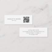 カスタムセキュリティQRコードミニマルクラシック スキニー名刺 (正面/裏面)