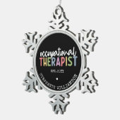 カスタムセラピストOTギフト スノーフレークピューターオーナメント (右)