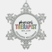 カスタムセラピストPT卒業プレゼント スノーフレークピューターオーナメント (正面)