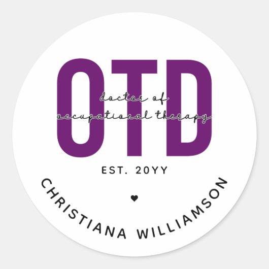 カスタムセラピーパープルOTD職業病 ラウンドシール (正面)