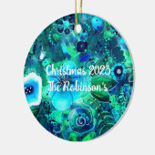 カスタムセラミックオーナメント-抽象芸術フローラティール（緑がかった色） セラミックオーナメント (左)