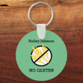 カスタムセリアックまたは小麦アレルギパーソナライズされたー子供 キーホルダー (正面)